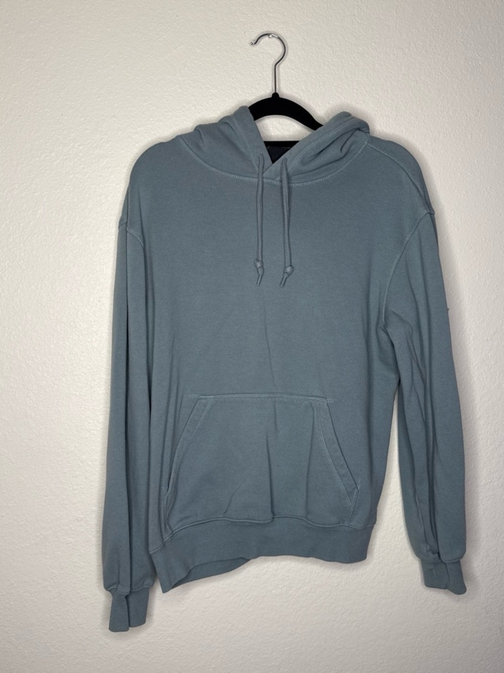 H&M Men's Slate Blue Hoodie with Kangaroo Pocket